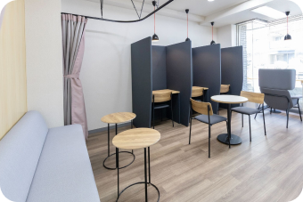 仕事の合間に気持ちを切り替えられる休憩スペース